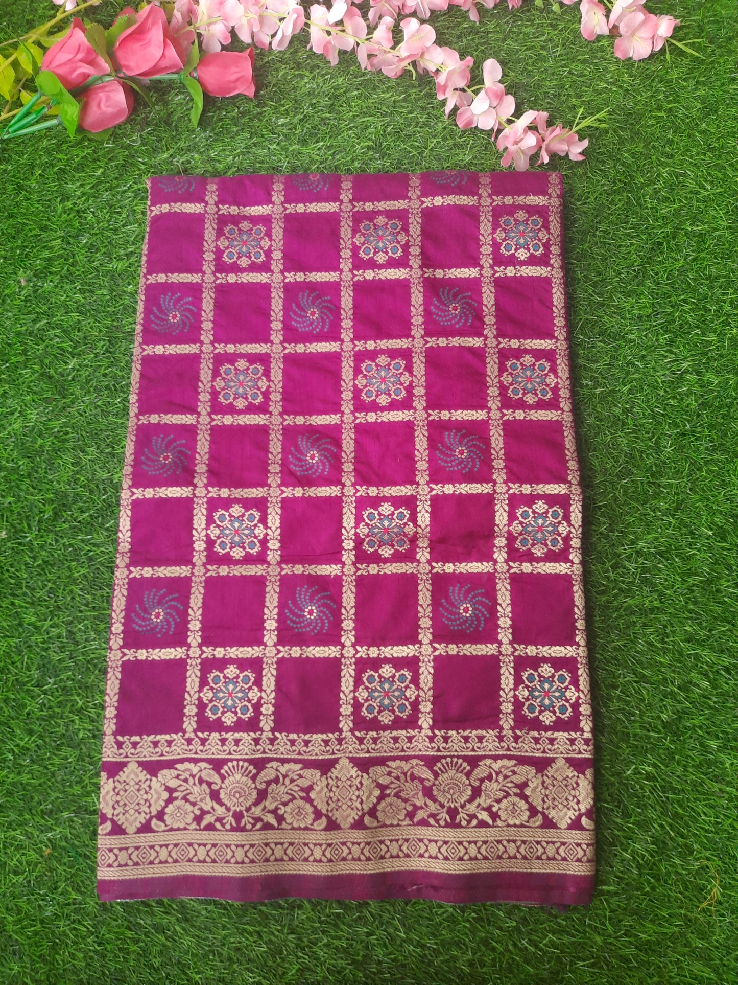 Banarasi art silk saree – Rani pink