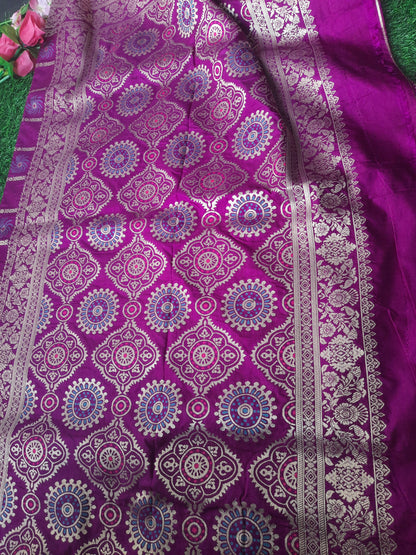 Banarasi art silk saree – Rani pink