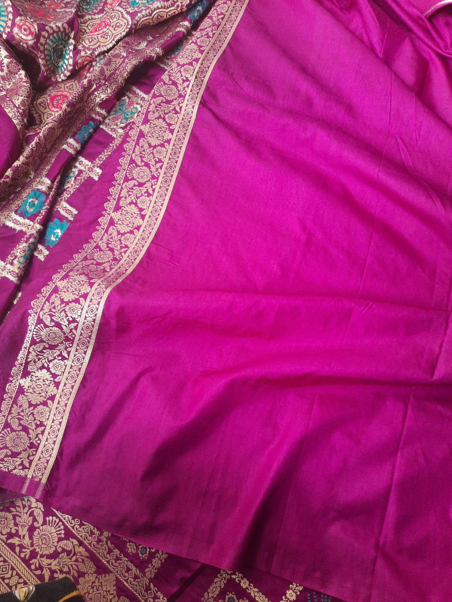 Banarasi art silk saree – Rani pink