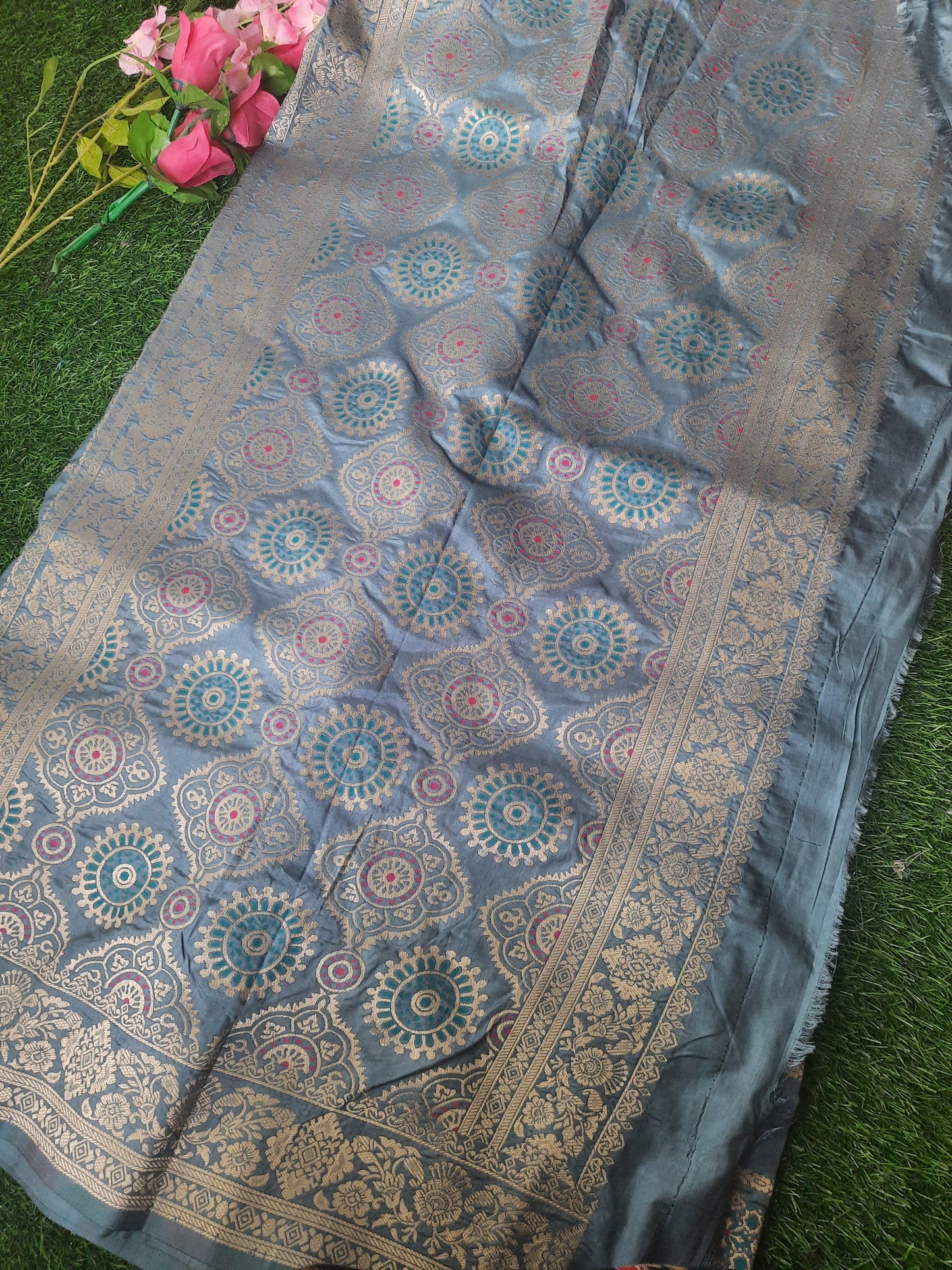 Banarasi art silk saree – Gray