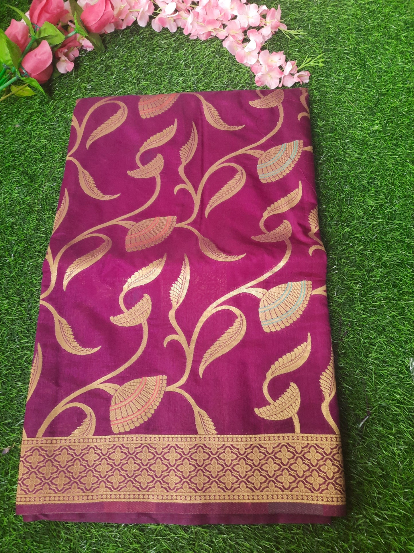 Banarasi art silk saree – Magenta