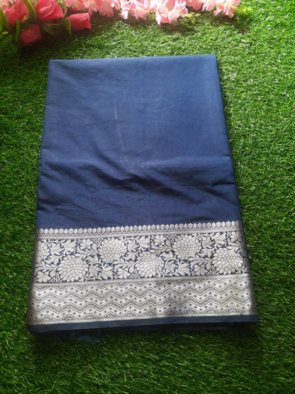 Banarasi art silk saree – Navy Blue and Silver