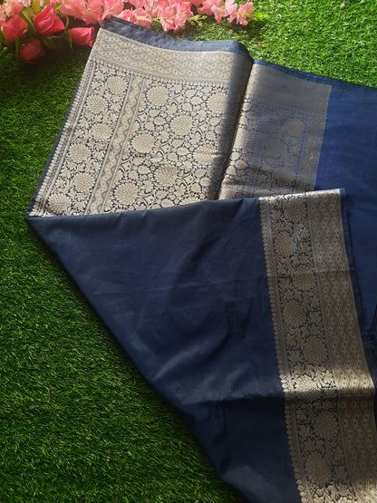 Banarasi art silk saree – Navy Blue and Silver