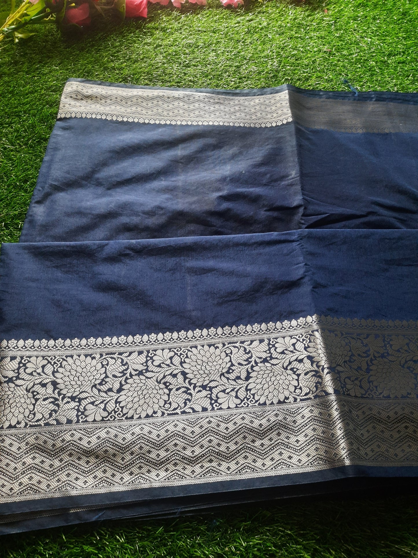 Banarasi art silk saree – Navy Blue and Silver