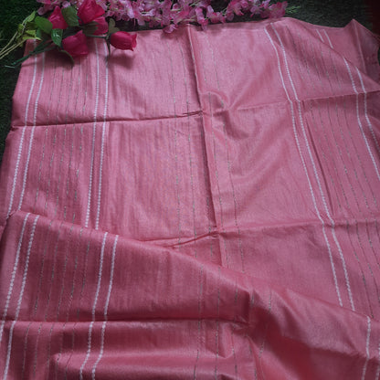 Lenin cotton saree - Peach