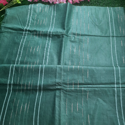 Lenin cotton saree - Olive green