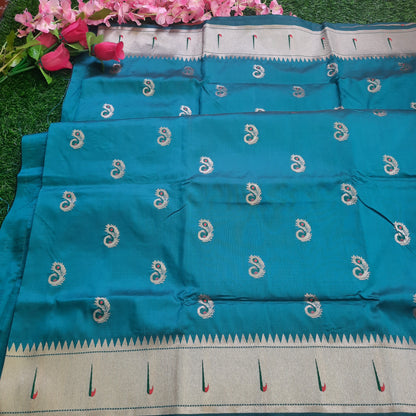 Artsilk pythani sarees - Teal