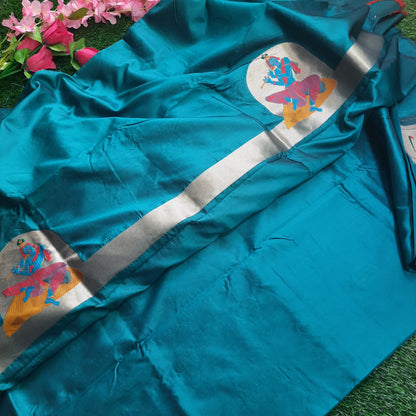 Artsilk pythani sarees - Teal