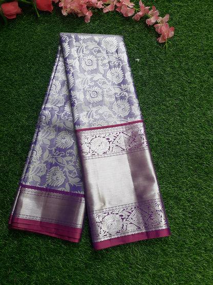 Semi silk Kanchi  sarees - Lavender